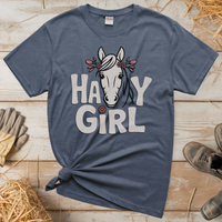 Hay Girl (Adult Unisex Tee) - Heather Navy