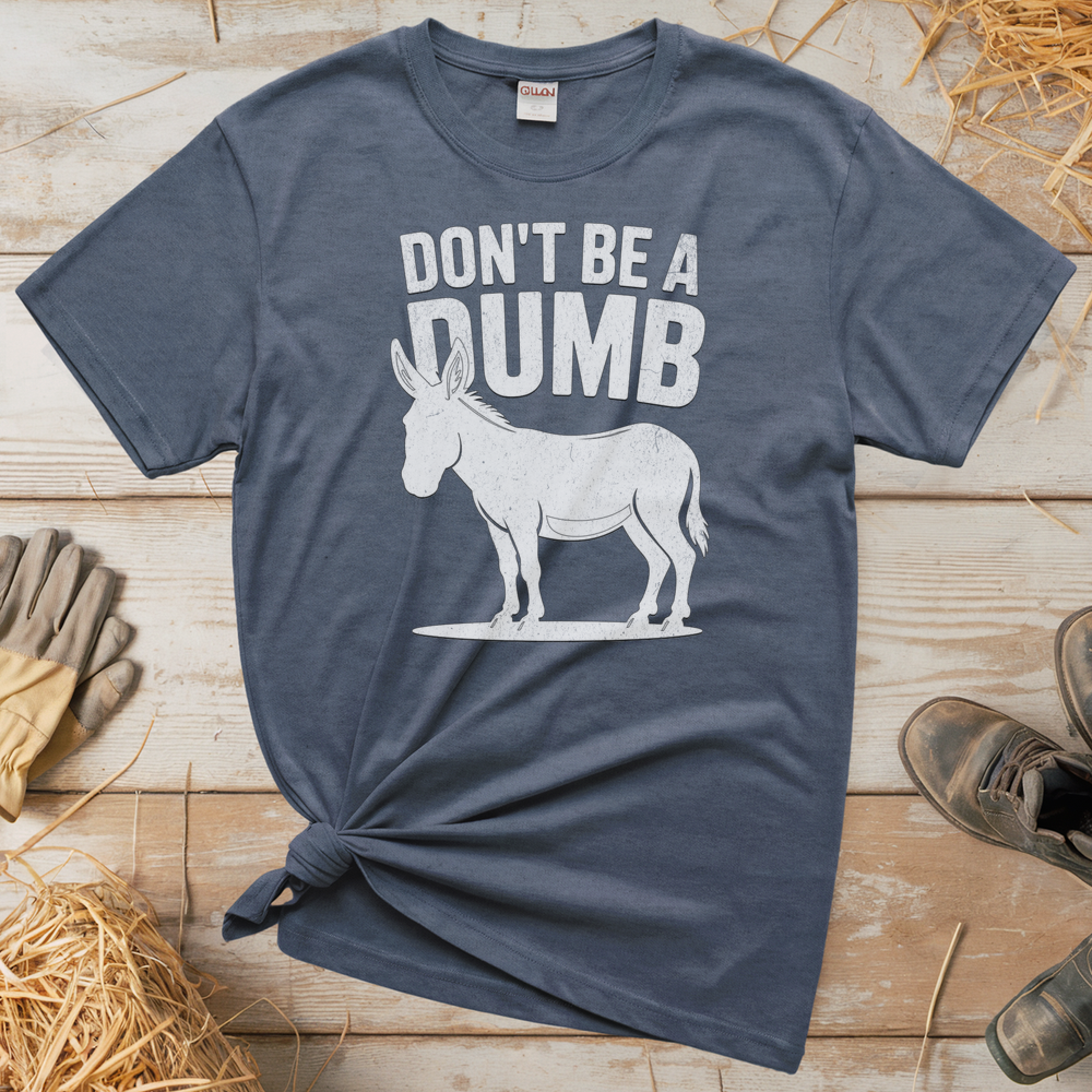 Don't Be A Dumbass (Adult Unisex Tee) - Heather Navy