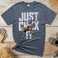 Just Chuk It Polo (Adult Unisex Tee) - Heather Navy