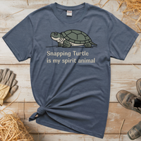Snapping Turtle Is My Spirit Animal (Adult Unisex Tee) - Heather Navy