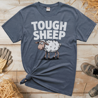 Funny Tough Sheep (Adult Unisex Tee) - Heather Navy