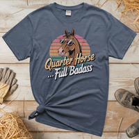 Quarter Horse Full Badass (Adult Unisex Tee) - Heather Navy