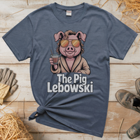 The Pig Lebowski (Adult Unisex Tee) - Heather Navy