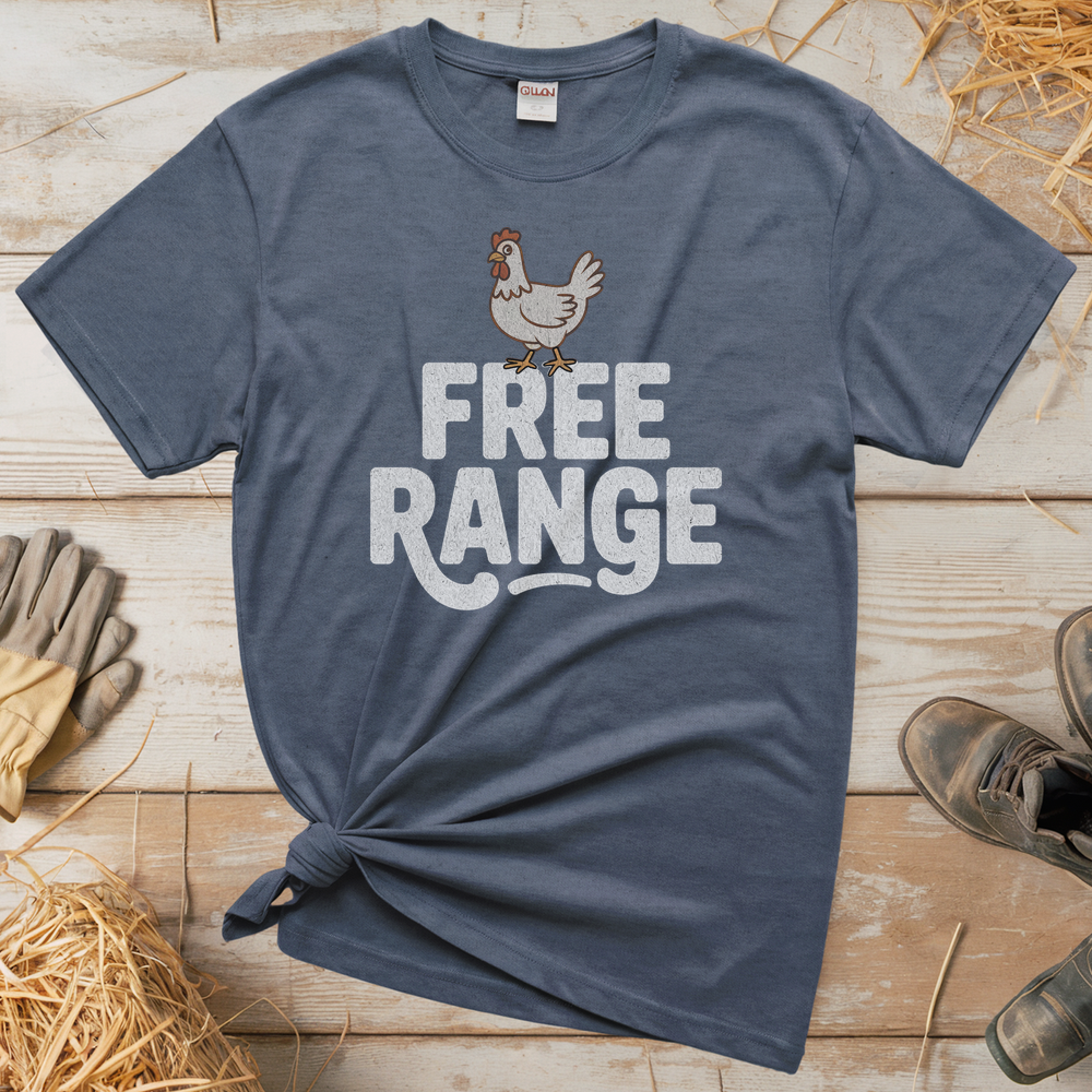 Free Range (Adult Unisex Tee) - Heather Navy