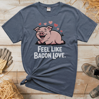 Feel Like Bacon Love (Adult Unisex Tee) - Heather Navy