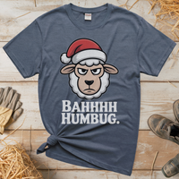 Bahhh Humbug Christmas (Adult Unisex Tee) - Heather Navy