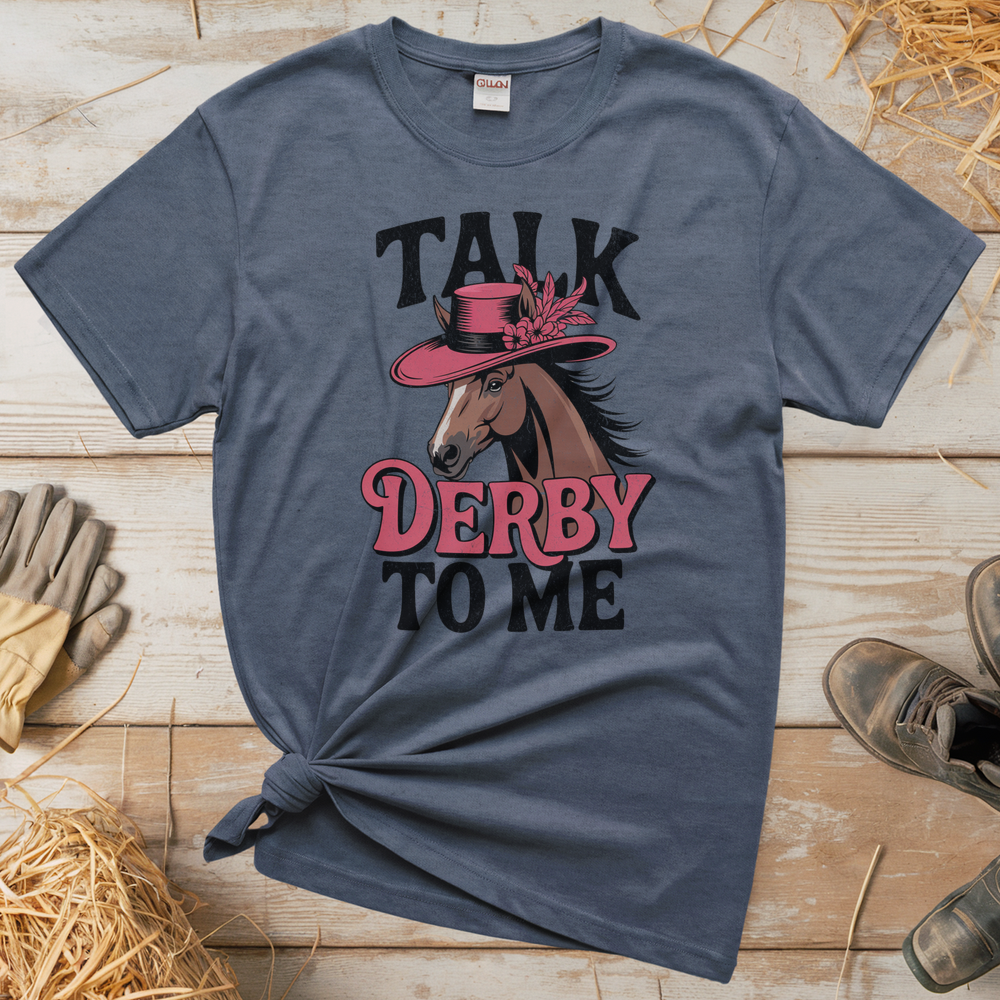 Talk Derby To Me (Adult Unisex Tee) - Heather Navy
