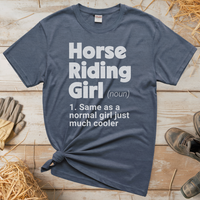 Horse Riding Girl Tee - Heather Navy