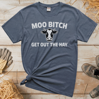 Moo Bitch Adult Tee - Heather Navy