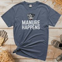 Manure Happens Adult Tee - Heather Navy