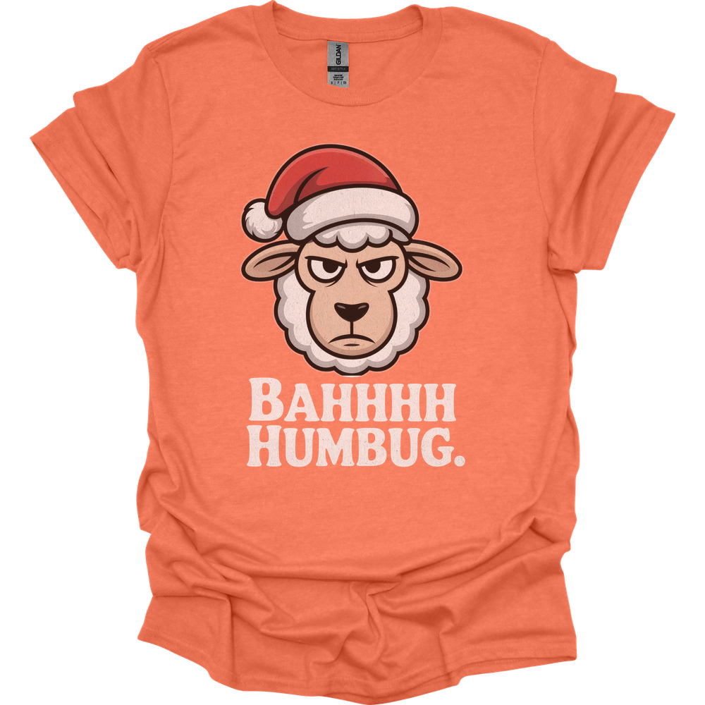 Bahhh Humbug Christmas (Adult Unisex Tee) - Heather Orange