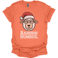 Bahhh Humbug Christmas (Adult Unisex Tee) - Heather Orange