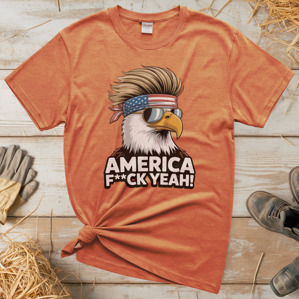 American Patirot Eagle (Adult Unisex T-Shirt) - Heather Orange