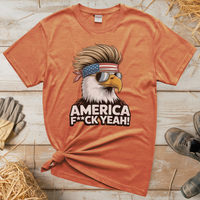 American Patirot Eagle (Adult Unisex T-Shirt) - Heather Orange