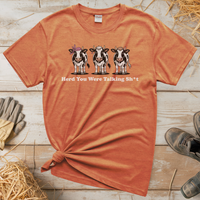 Herd You Were Talking Cows (Adult Unisex T-Shirt) - Heather Orange