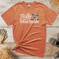 Fluffy But Dead Inside (Adult Unisex Tee) - Heather Orange