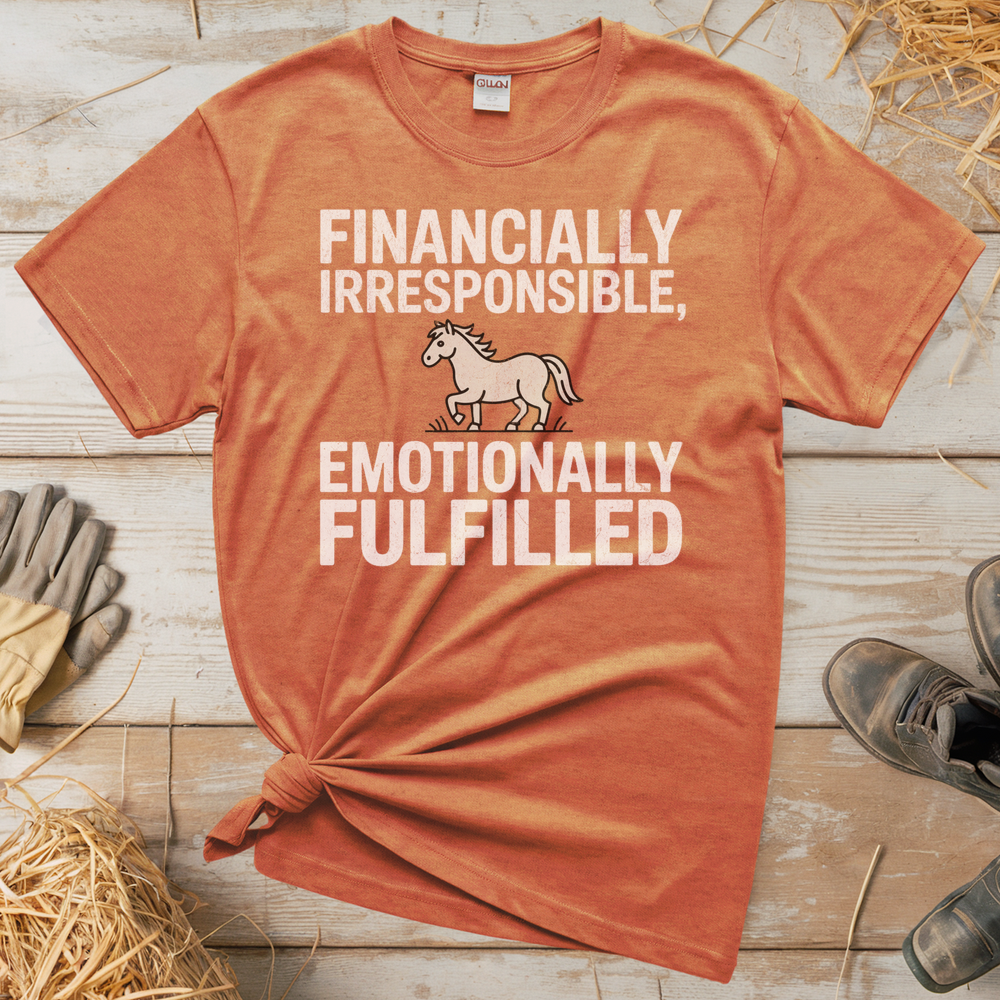 Financially Irresponsible Emotionally Fulfilled (Adult Unisex Tee) - Heather Orange