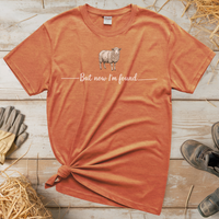 But Now I'm Found Spiritual Sheep (Adult Unisex Tee) - Heather Orange