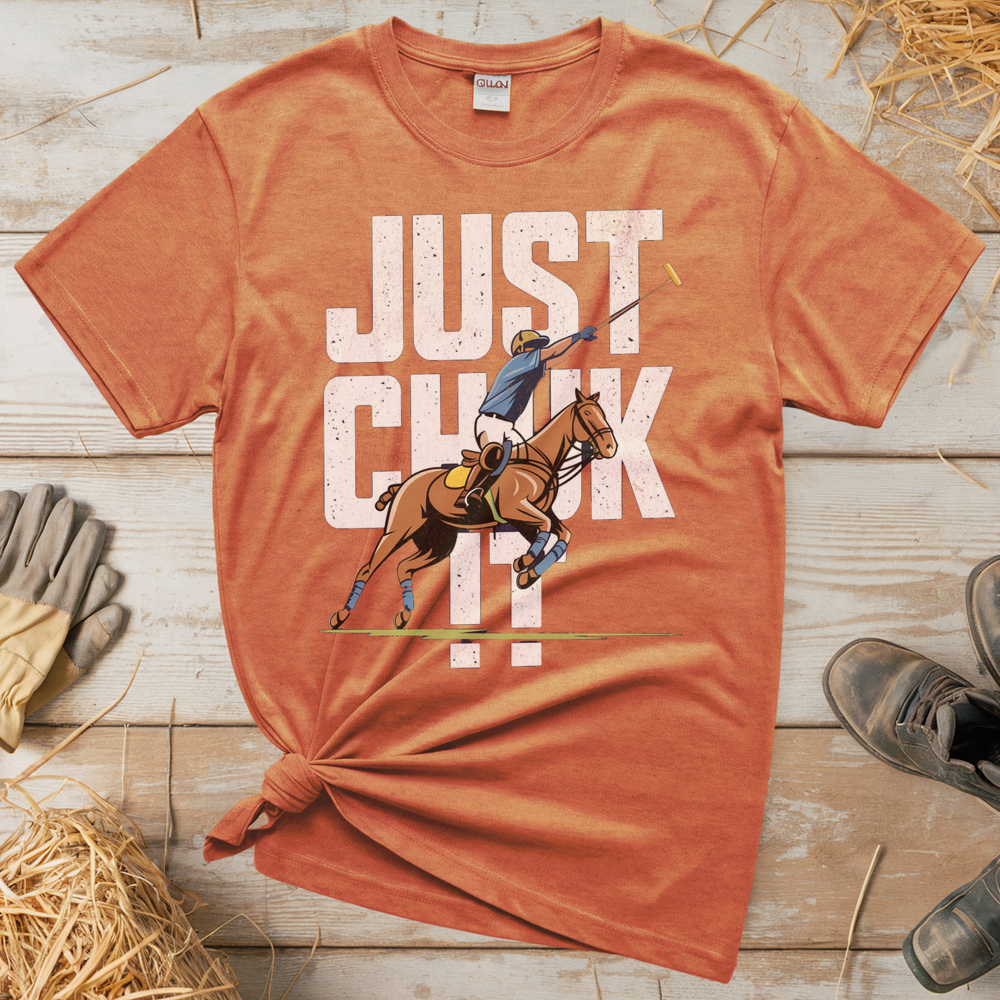 Just Chuk It Polo (Adult Unisex Tee) - Heather Orange