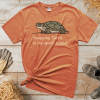 Snapping Turtle Is My Spirit Animal (Adult Unisex Tee) - Heather Orange
