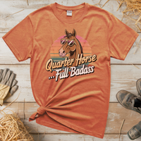 Quarter Horse Full Badass (Adult Unisex Tee) - Heather Orange