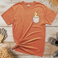 Duck In Pocket (Adult Unisex Tee) - Heather Orange