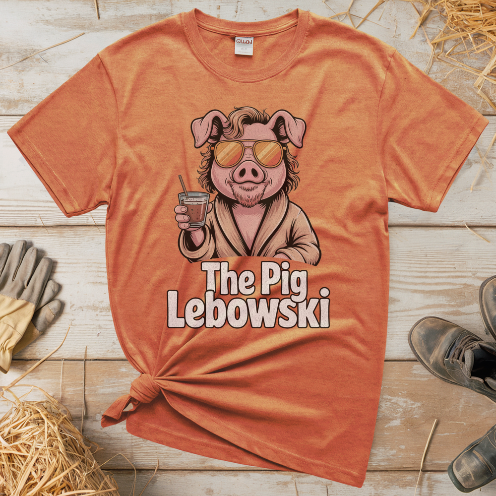 The Pig Lebowski (Adult Unisex Tee) - Heather Orange