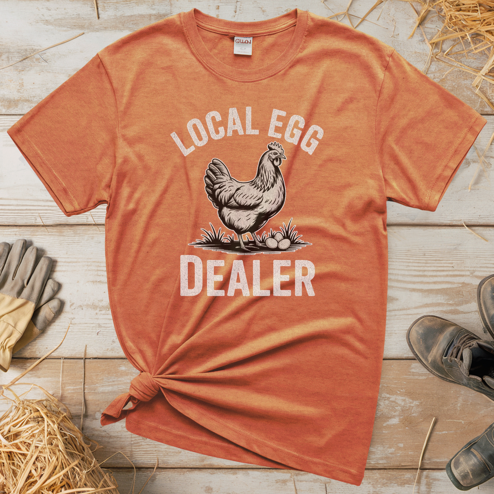 Local Egg Dealer (Adult Unisex Tee) - Heather Orange