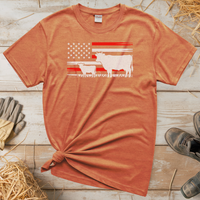 USA Cow Farm (Adult Unisex Tee) - Heather Orange