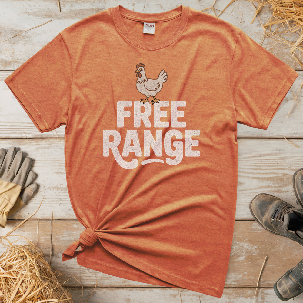 Free Range (Adult Unisex Tee) - Heather Orange