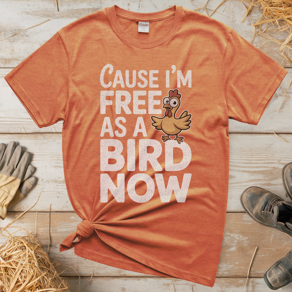 Cause Im Free As A Bird Now (Adult Unisex Tee) - Heather Orange