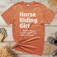Horse Riding Girl Tee - Heather Orange