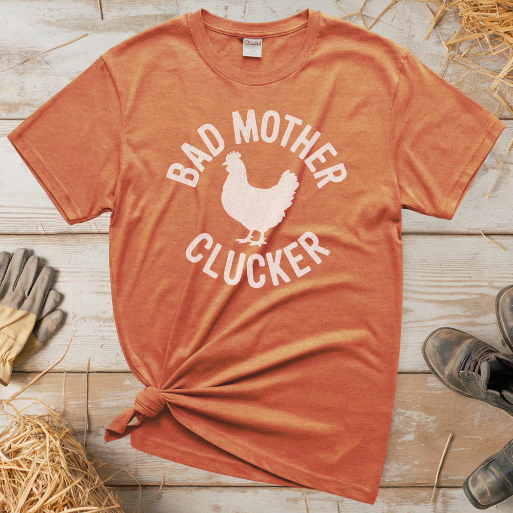 Bad Mother Clucker Tee - Heather Orange