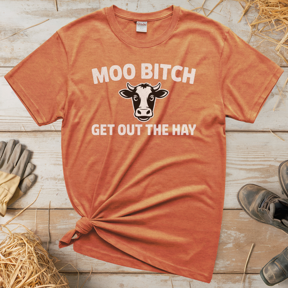 Moo Bitch Adult Tee - Heather Orange
