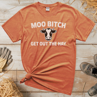 Moo Bitch Adult Tee - Heather Orange