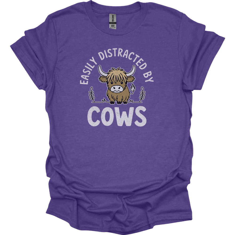 Easily Distracted By Cows - Heather Purple