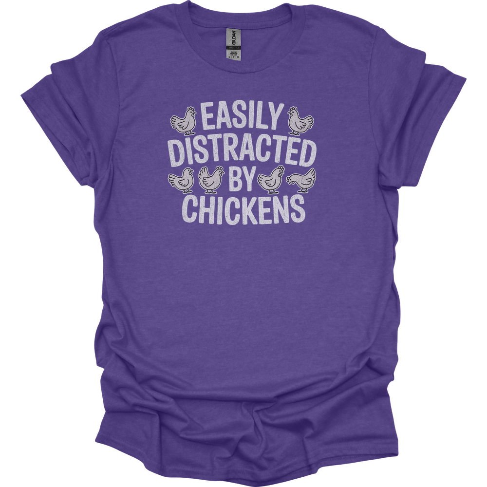 Easily Distracted By Chickens - Heather Purple