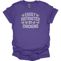 Easily Distracted By Chickens - Heather Purple