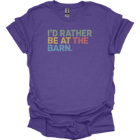 Id Rather Be At The Barn - Heather Purple