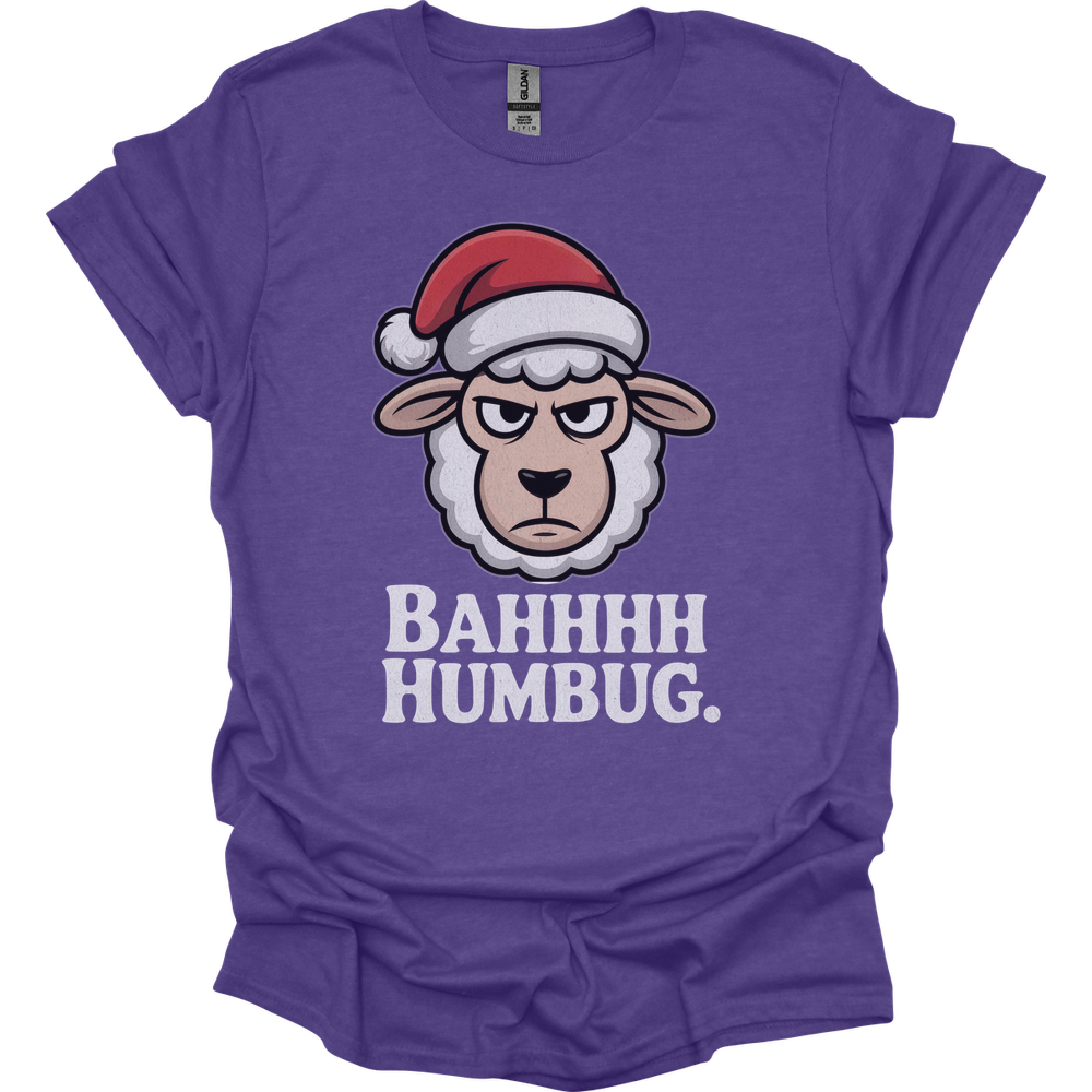 Bahhh Humbug Christmas (Adult Unisex Tee) - Heather Purple