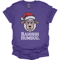 Bahhh Humbug Christmas (Adult Unisex Tee) - Heather Purple