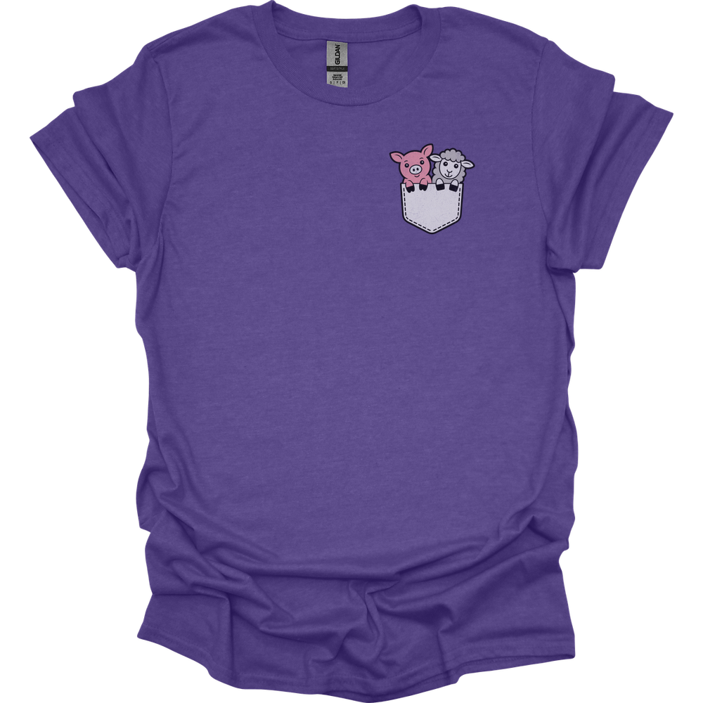 Sheep And Pig In Pocket - Heather Purple