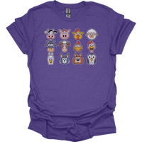Barnyard Animals Adult Unisex Tee - Heather Purple