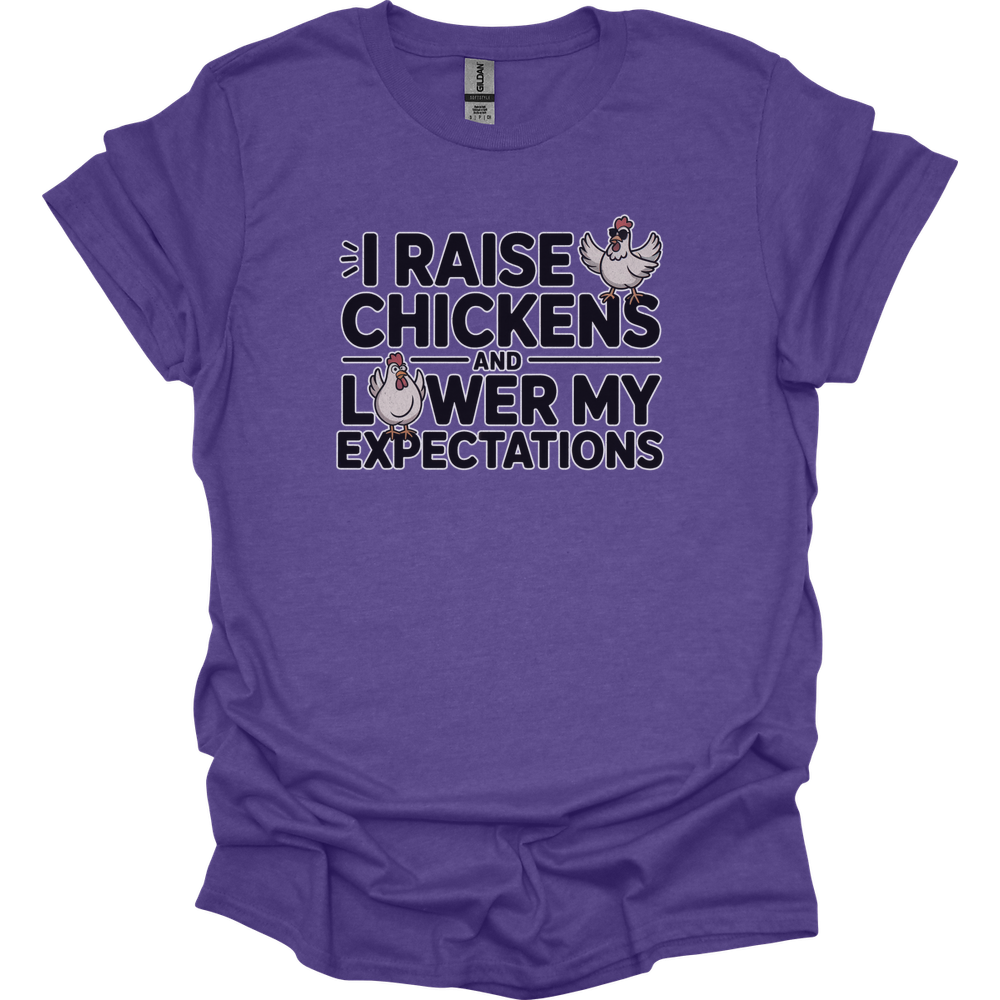 I Raise Chickens And Lower My Expectations Adult - Heather Purple