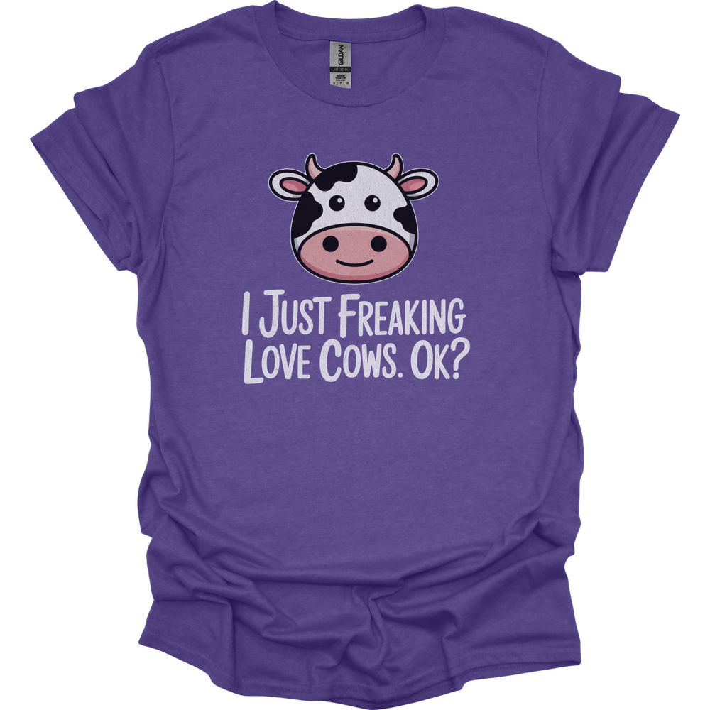 I Just Freaking Love Cows Ok Adult Dark - Heather Purple
