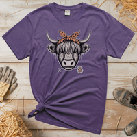 Cow Flower (Adult Unisex T-Shirt) - Heather Purple