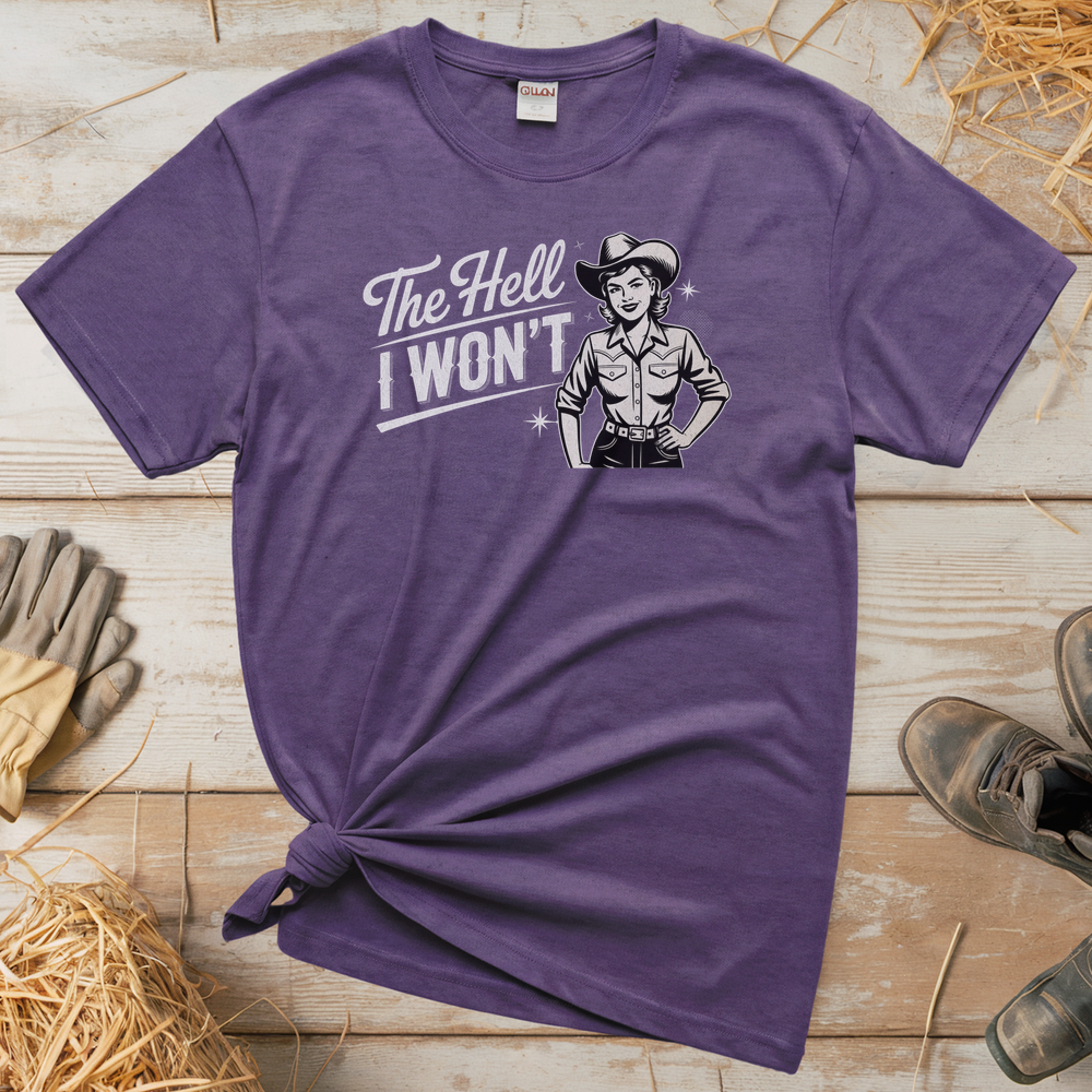 The Hell I Wont (Adult Unisex T-Shirt) - Heather Purple