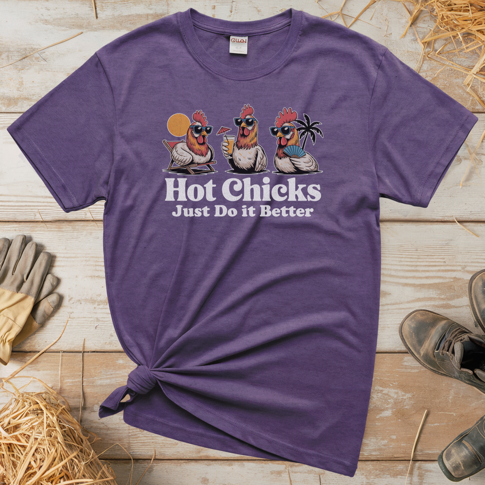 Hot Chicks Just Do It Better (Adult Unisex Tee) - Heather Purple