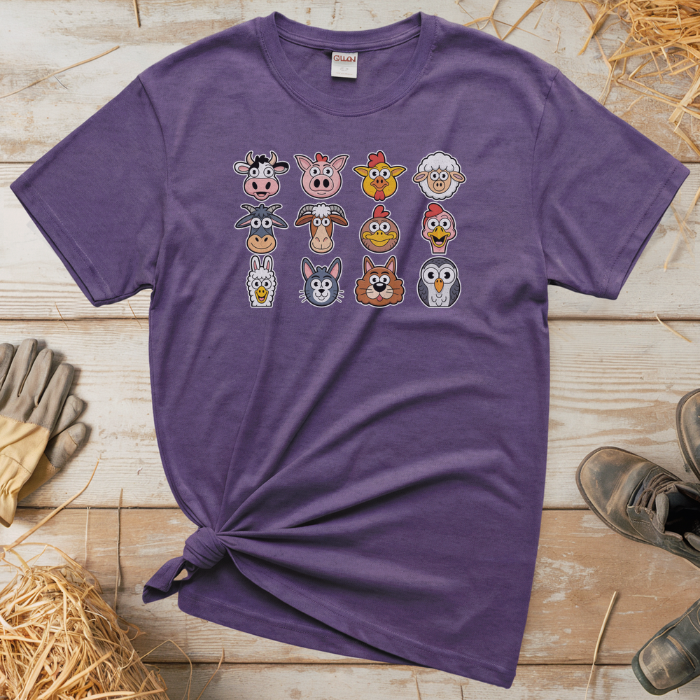 Barnyard Animals (Adult Unisex Tee) - Heather Purple