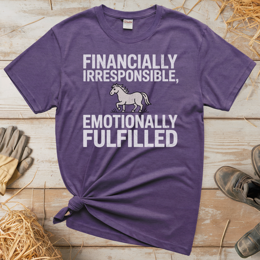 Financially Irresponsible Emotionally Fulfilled (Adult Unisex Tee) - Heather Purple